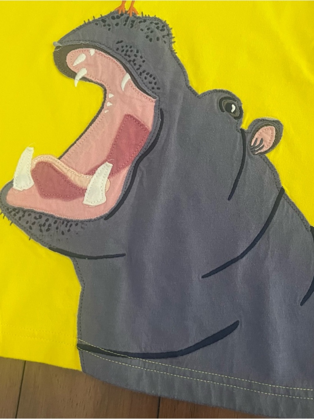 Mini Boden (7|8y) Hippo Appliqué Tee - Picture 3 of 12